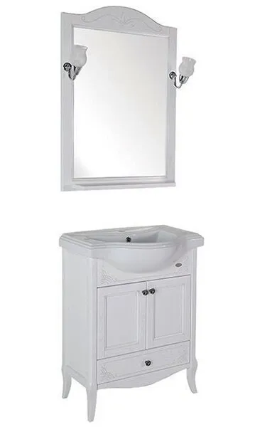 Набор мебели ASB-Woodline Салерно 65 см, белый патина серебро, 969501