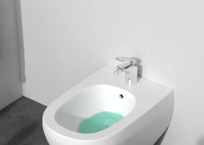 Биде подвесное AM.PM Sensation C303411WH белый глянец + смеситель хром