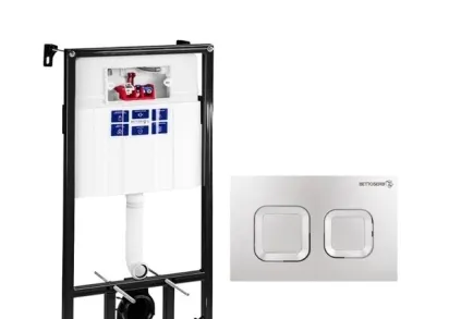 СЕТ Инсталляция Bettoserb Sava Fix Slim + Клавиша смыва Smart, хром глянец, SET40006473