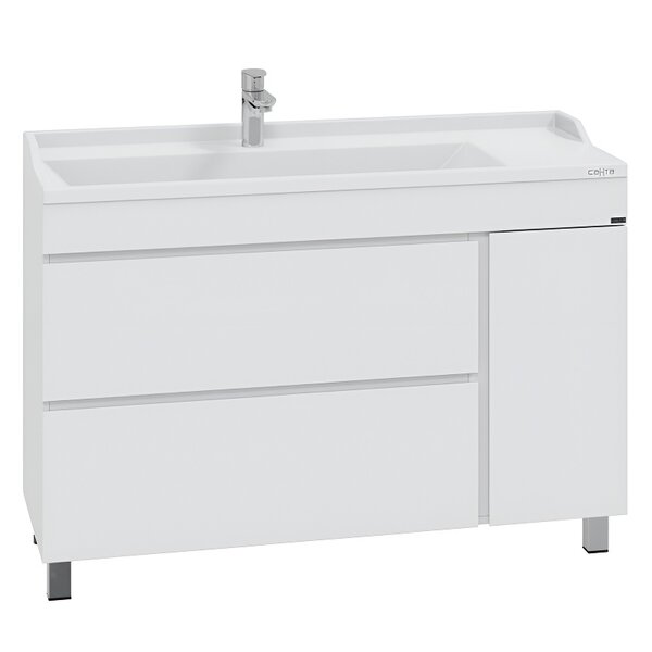 Тумба под раковину СаНта Марс 700254, 120 см, 2 ящика, 1 дверь, цвет белый